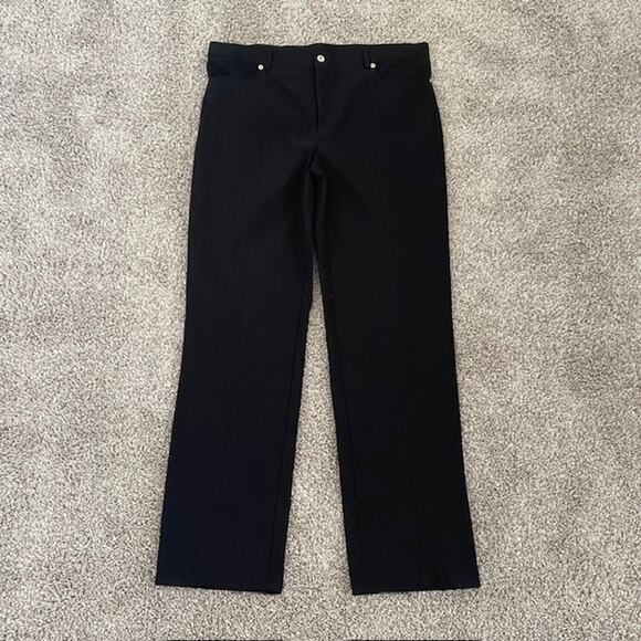 Frank Lyman Designs Pants Black Stretch Straight Leg Stitched‎ Crease Women's 18 - Picture 1 of 9